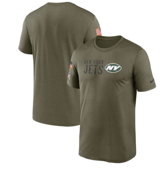Men's New York Jets 2022 Olive Salute to Service Legend Team T-Shirt